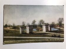 1909 Seven Teenth Street Entrance To Longview Park Rock Island Illinois Postcard picture