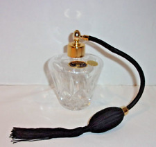 Vintage Bohemian Silver Cut Crystal Glass Perfume Bottle Atomizer 24% LEAD picture