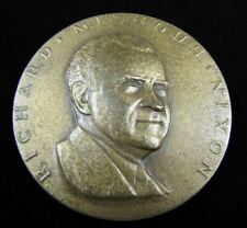 1969 RICHARD NIXON Medallion Paperweight Ralph Menconi Bronze Brass Medal picture