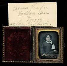 Gorgeous ID'd Woman Mourning Bands & Book, Sealed 1/9 Daguerreotype picture