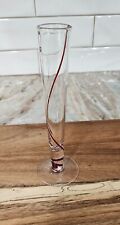 Red swirl Glass Bud Vase vintage picture