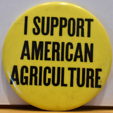 Vintage 1970s I Support American Agriculture Movement AAM Strike Pinback #1 picture