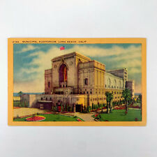 Postcard California Long Beach CA Municipal Auditorium 1940s Unposted Linen picture