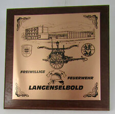 FIRE & RESCUE STATION - Langenselbold Germany - Vintage Fireman Plaque /Shield picture