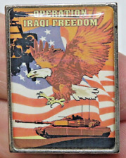 Vintage Operation Iraqi Freedom War Military Tank Eagle USA Flag Pins rare picture