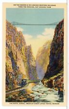 D&RGW Passenger Train Royal Gorge 1930-45 Canon City CO Railroad Postcard picture