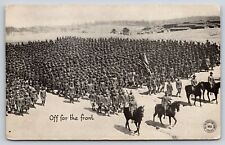 Military~Air View Soldiers Marching Off For The Ford~Vintage Postcard picture