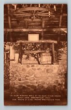 Brecksville OH-Ohio, Old Wishing Well, Old Stage House, Vintage Postcard picture