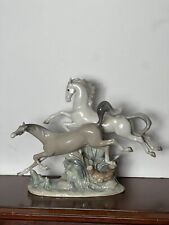 Lladro Porcelain Two Galloping Horses Figurine 4655 Glazed Finish, No Box picture