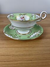Vtg Radfords Fenton China Tea Cup & Saucer Green Floral England Stoke On Trent picture
