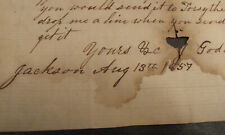 ANTIQUE 1857 LETTER JAMES GODDARD JACKSON GEORGIA BUTTS COUNTY picture
