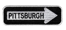 PITTSBURGH ONE-WAY SIGN EMBROIDERED IRON-ON PATCH applique PENNSYLVANIA ROAD picture