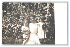 Woman and Children Floral Background - RPPC Early View picture