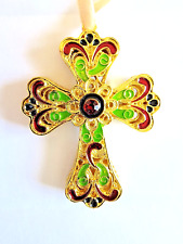 Pier 1 Imports Geniune One of a Kind Cloisonne Cross Ornament picture