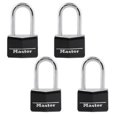 Lock with Key, 1-9/16 In. Wide, 1-1/2 In. Shackle, 4 Pack picture