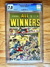 All Winners Comics 16 CGC 7.0 Rare Golden Age Captain America Schomburg picture