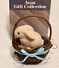 Avon Gift Collection Easter Basket Ornament with Bunny Figurine picture