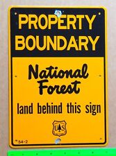 Original Old Forest Service PROPERTY BOUNDARY aluminum sign Form #54-2 picture