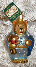 2003 BEDTIME BEAR - OLD WORLD CHRISTMAS BLOWN GLASS ORNAMENT - NEW W/TAG picture