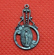 Vintage Blessed Virgin Mary Holy Catholic Miraculous Medal Pedant  picture