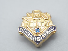 Vintage US Navy Pin 10K Gold GF & Blue Spinel Pin - US NRS 15 Year picture