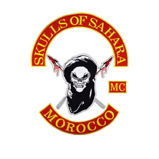 SKULLS OF SAHARA MC MOROCCO Iron On Sewing Embroidered Patches for Biker Vest picture