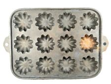 VTG Little Gem 12 Cup Cast Iron Muffin Pan Small Barn Find Antique Closed Frame picture