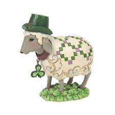 Jim Shore Heartwood Creek Irish Sheep in Clover Patch Figurine 6014386 picture
