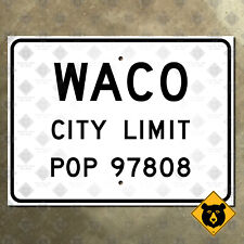 Texas Waco city limit 1956 road sign boundary marker 20x15 picture