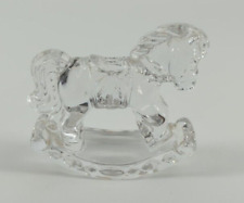 Princess House ROCKING HORSE Figurine 24% Lead Crystal Germany Art Glass Vintage picture