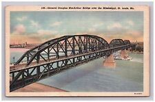 Postcard MO Gen Douglas MacArthur Bridge Mississippi River St Louis Missouri  picture
