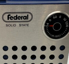 Vintage Federal Micro Solid State Radio Retro Blue Model 466 w/ Box Instructions picture