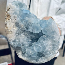 3.7lb Large Natural Blue Celestite Geode Cluster Quartz Crystal Rough Specimen picture