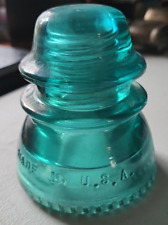Vintage Hemingray 42 Aqua Blue Glass Insulator Sun Light Catcher BEAUTIFUL picture