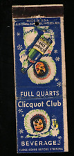 Clicquot Club Beverages Full Quarts Vintage Matchbook picture