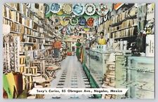 Postcard Mexico Nogales Tony's Curios Interior Leather Goods Vintage Unposted picture