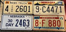 LOT of 4 NEBRASKA LICENSE PLATES Different Types Comm Temp Pass Ford Chevy 1976 picture