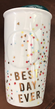 Starbucks BEST DAY EVER 10 oz Ceramic Travel Mug  With Lid 2015 picture