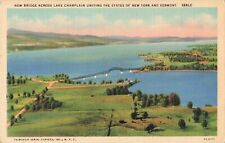 Lake Champlain VT Vermont, New Bridge to New York, Vintage Postcard picture