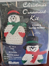 Vintage SNOWMAN Push Pin Christmas Ornament Kit #216A Frosty NIP Unopened picture