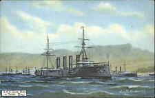 Naval Ship British Battleship HMS GOOD HOPE in Table Bay c1910 Postcard picture