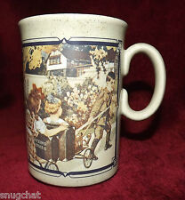 Vintage 1985 Watkins 1918 Almanac Mug Made in England Boy, 2 Girls, and a Wagon  picture