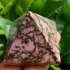 TOP 1PC Natural Rhodonite Jasper Pyramid Carved Crystal Point Reiki healing 40mm picture