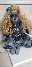 OOAK . creepy porcelain crackle doll, halloween Prop, handmade, 16 inches picture