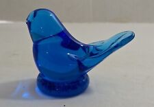 Vtg 1996 Bluebird Of Happiness Art Glass Figurine Paperweight Signed Leo Ward picture