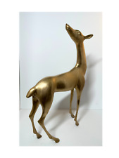 Vintage Elegance: Brass Doe Sculpture 18Inch TALL picture