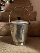 Italian Metal Vintage Ice Bucket Classic and Traditional Mid Century Barware picture
