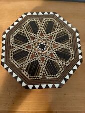 VTG Laguna Recuerdo De Granada Octagon Mosaic Wood Trinket/Jewelry Box picture