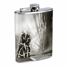 Fire fighter D7 Flask 8oz Stainless Steel Americas heroes Fireman Rescue  picture
