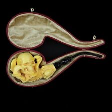 Large Skull Pipe By Kenan-new-block Meerschaum Handmade W Case#692 picture